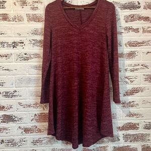 Entro From Anthropologie A-Line Dress Burgundy Size M